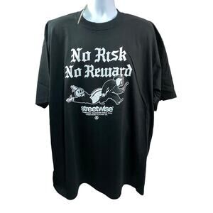 Street Wise No Risk No Reward T-shirt Black white size 3XL